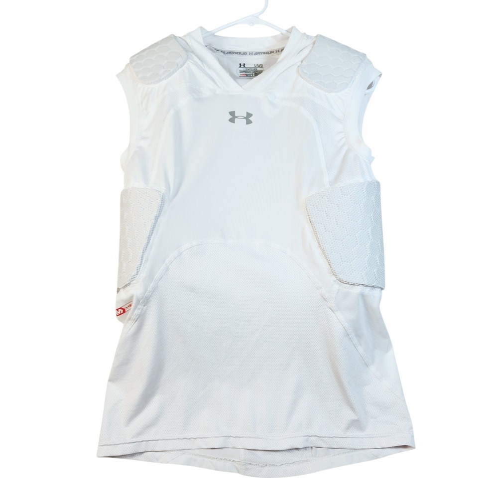 Under Armour Padded Shirt Mens Large White McDavid HEX Compression HeatGear